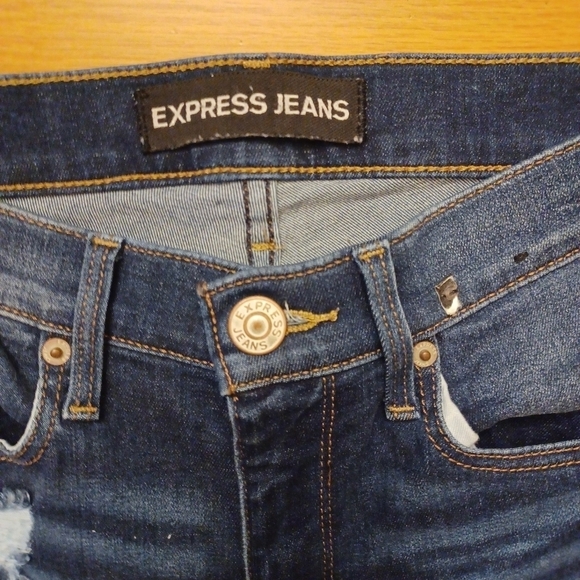 Express jeans skinny cropped mid-rise womens size 4 - Picture 3 of 6